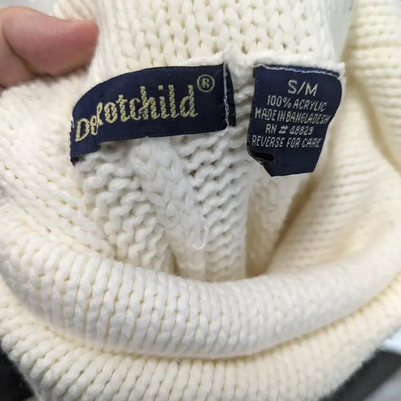 Cream Knit Fringed Poncho - Small - Picture 4 of 6